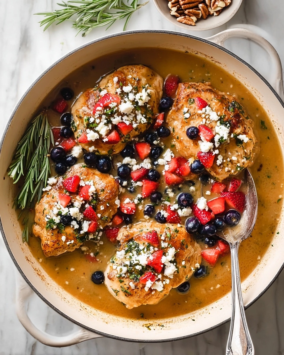 Balsamic Chicken with Blueberries, Feta, and Arugula Recipe