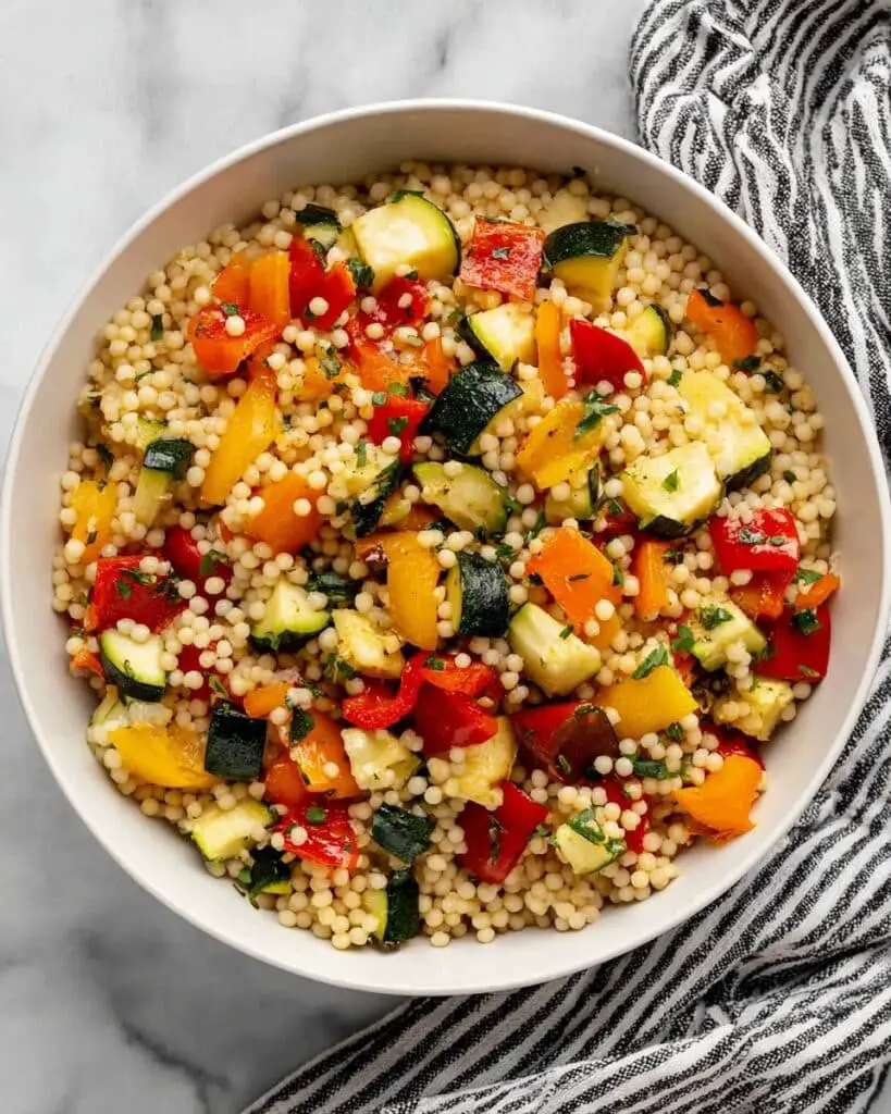 Roasted Vegetable Lemon Tahini Couscous Recipe