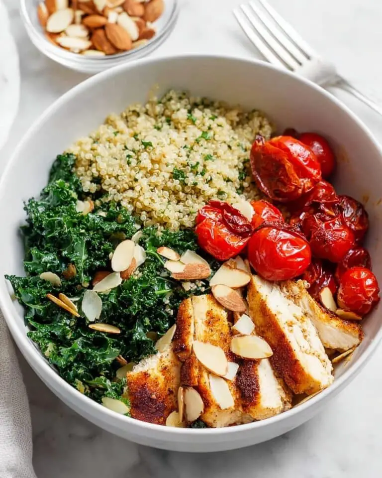 Chicken and Quinoa Kale Bowl with Cherry Tomatoes and Toasted Almonds Recipe