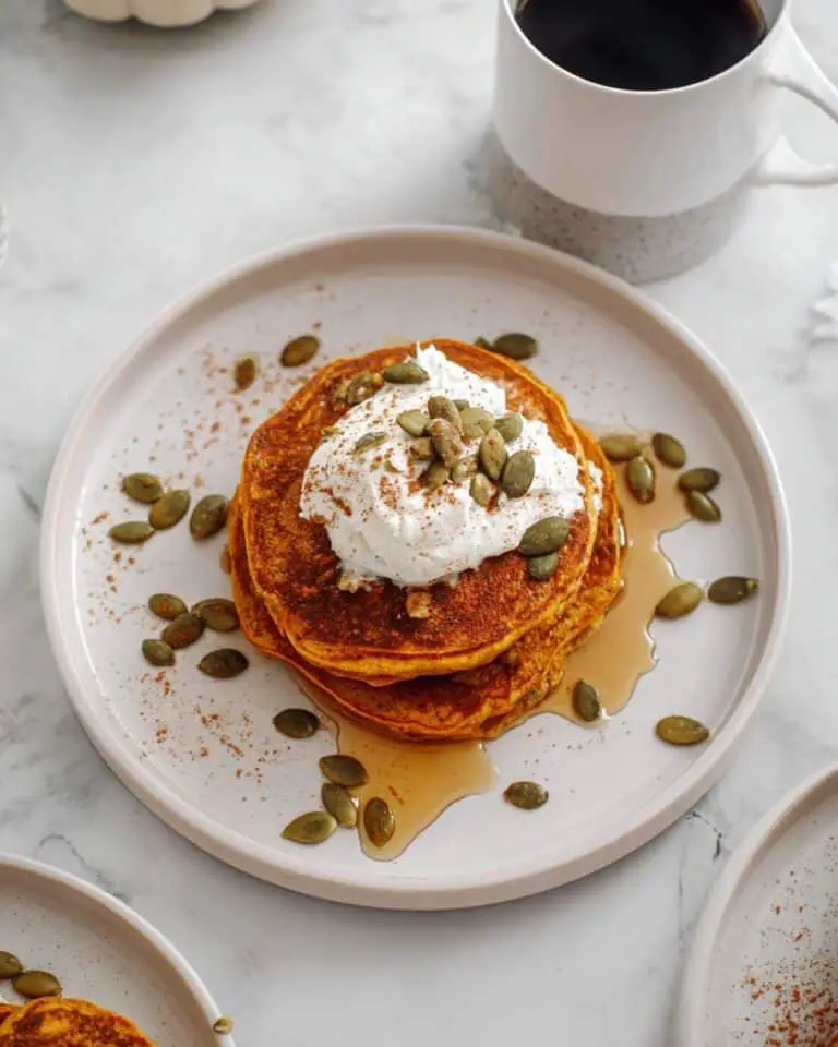Pumpkin Cottage Cheese Pancakes (High Protein) Recipe