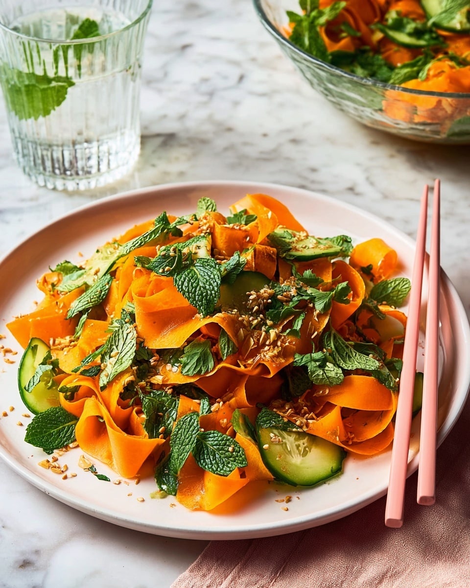 Asian Carrot Cucumber Ribbon Salad Recipe