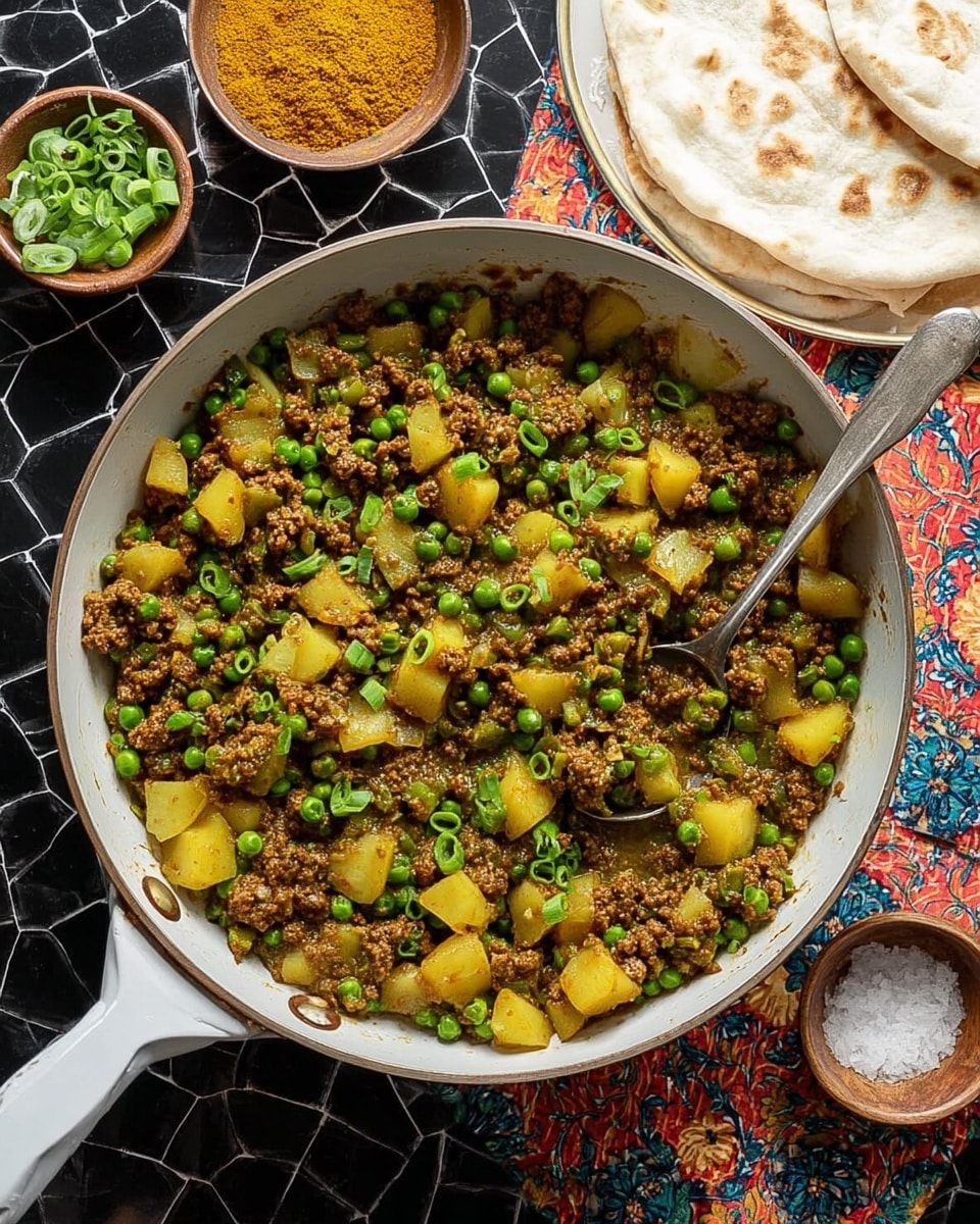 Curried Ground Beef with Peas and Potatoes Recipe