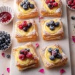 Vegan Custard Pastries with Raspberry Jam and Fresh Berries Recipe