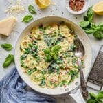 Creamy Lemon Ravioli with Spinach & Peas Recipe