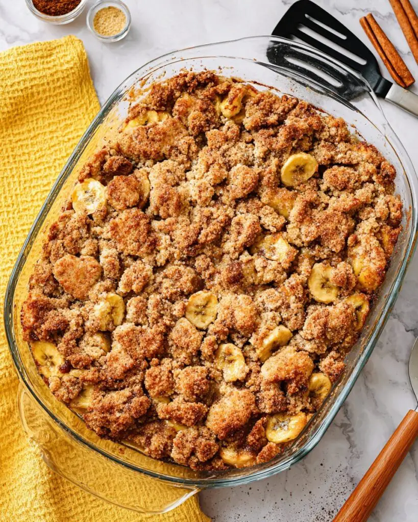 Banana French Toast Casserole with Streusel Topping Recipe