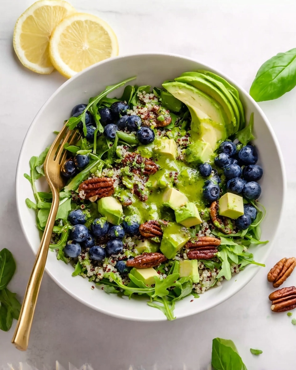 Blueberry Quinoa Power Salad with Lemon-Basil Vinaigrette Recipe