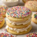 Dot Cake Cookies (Frosted Sugar Cookies with Sprinkles) Recipe