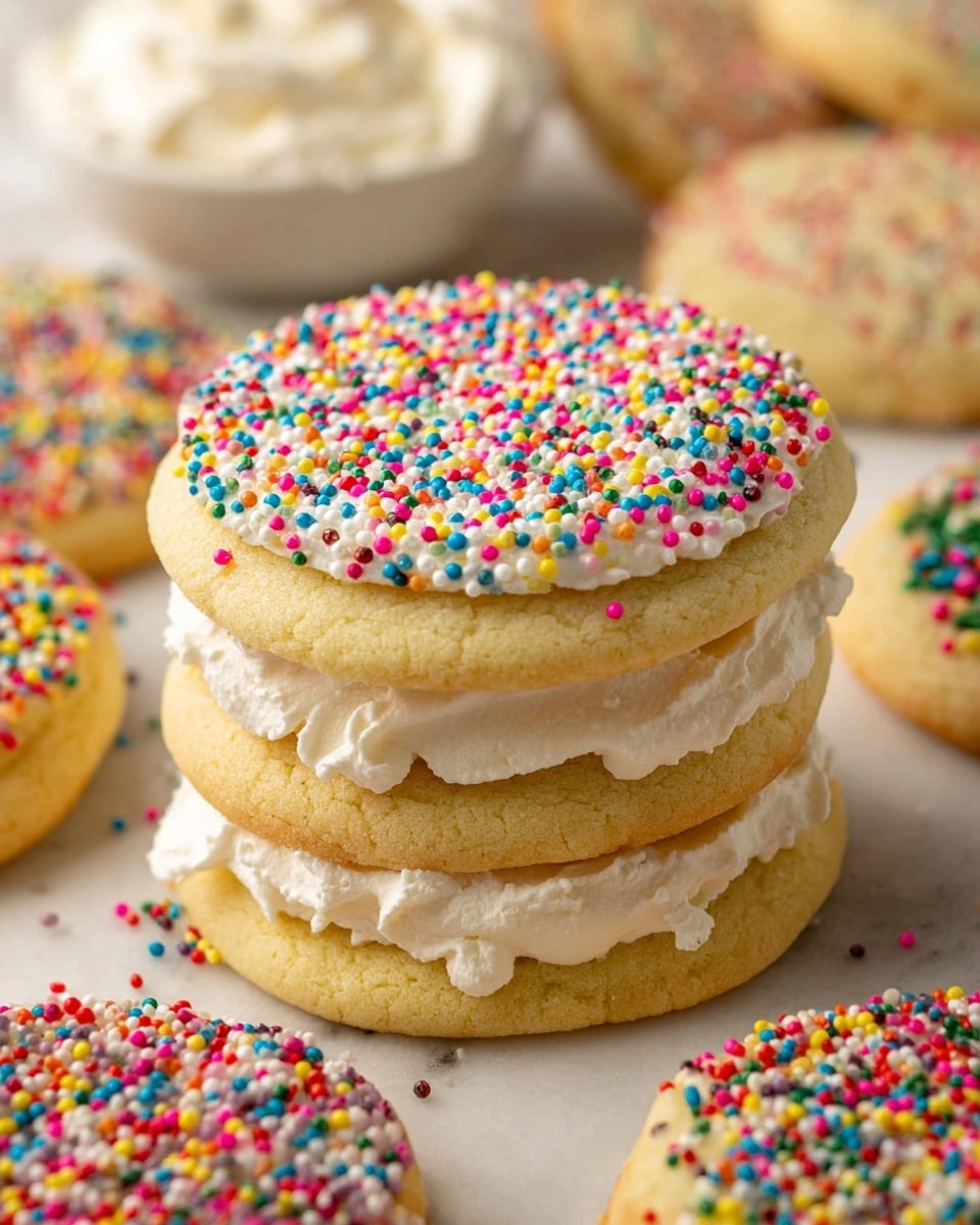 Dot Cake Cookies (Frosted Sugar Cookies with Sprinkles) Recipe