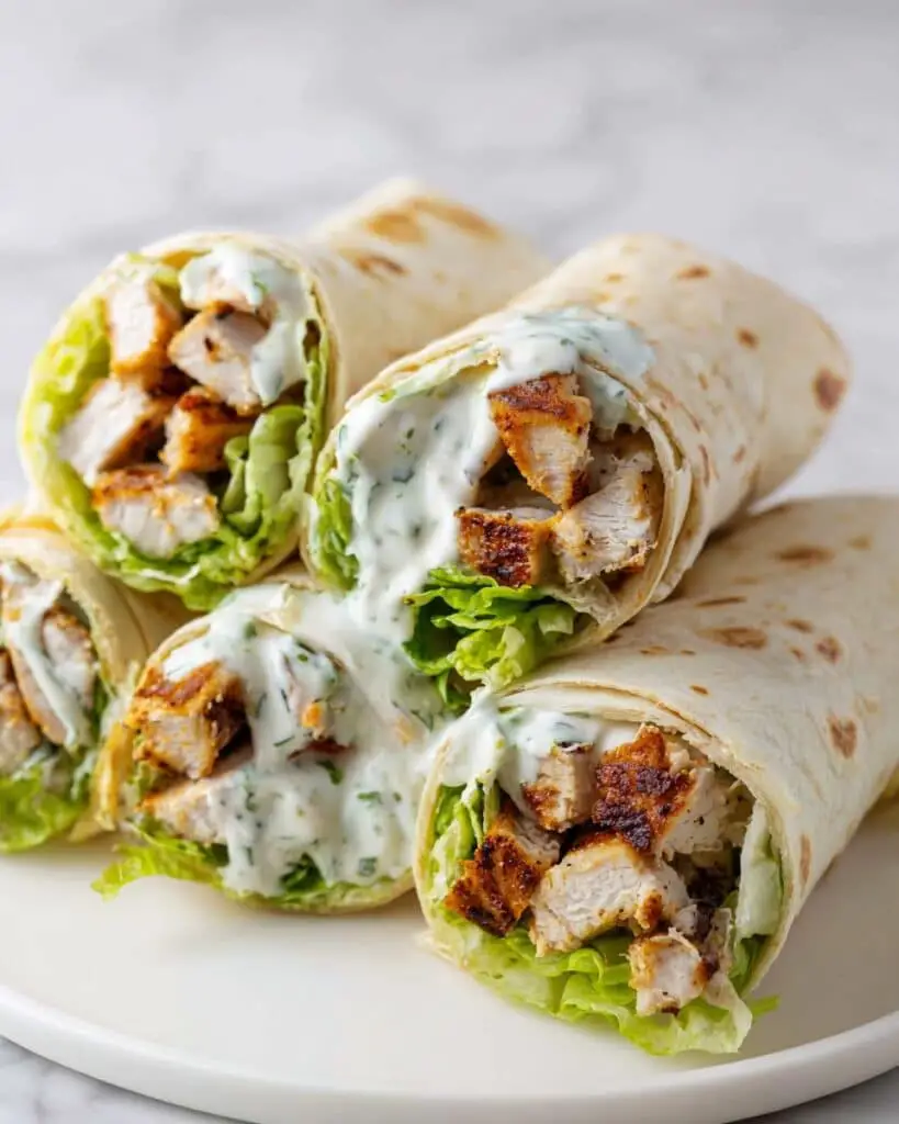 Grilled Chicken Wrap with Cheddar, Lettuce, and Ranch Recipe