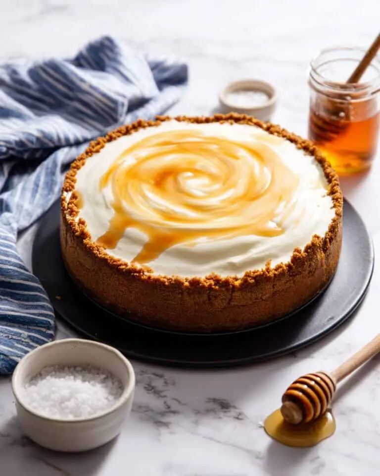 Honey Cheesecake with Salted Honey Topping Recipe
