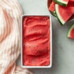 Creamy Watermelon and Strawberry Sorbet with Dairy-Free Chocolate Recipe
