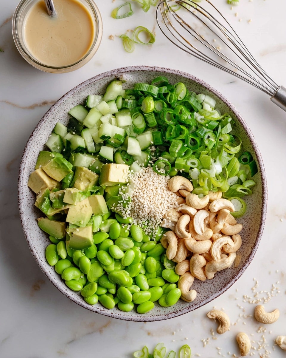 Cucumber Edamame Salad with Creamy Miso Dressing Recipe