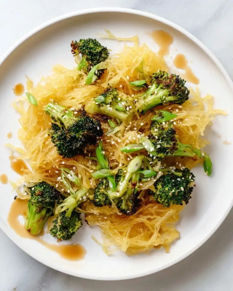 Sesame Spaghetti Squash Noodles with Broccoli Recipe