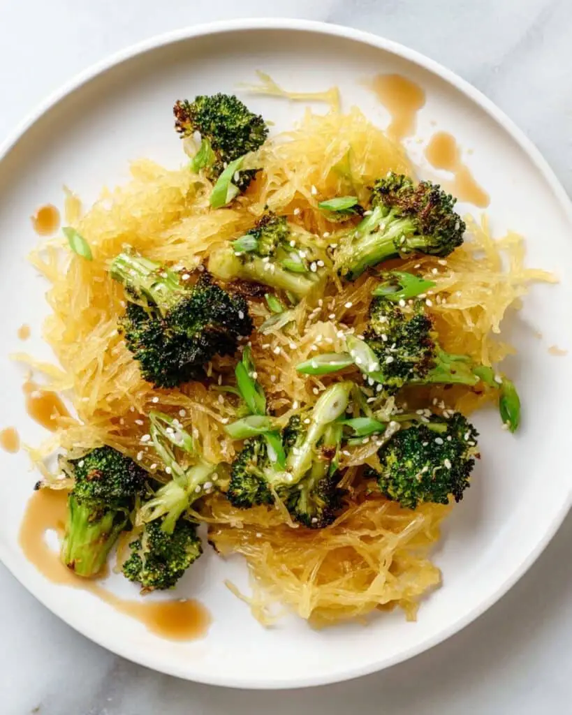 Sesame Spaghetti Squash Noodles with Broccoli Recipe