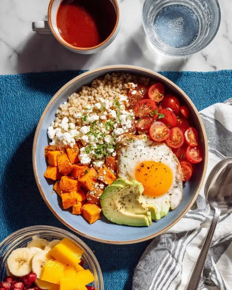 Savory Oatmeal Bowls with Sweet Potatoes, Eggs, and Feta Recipe